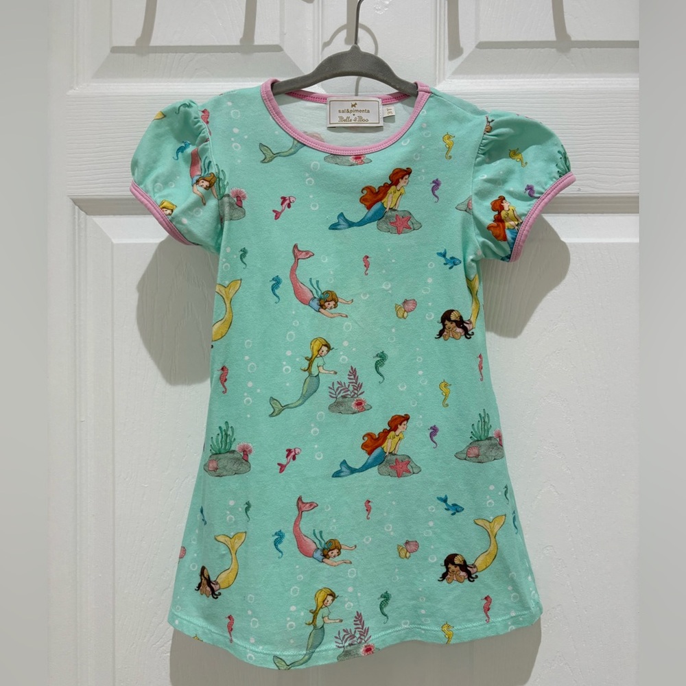 SAL & PIMENTA mermaid print dress, size 3T